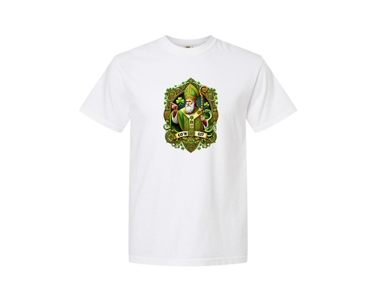 brand:Comfort Colors|color:White|St Patricks Day Saint Patrick Graphic T-Shirt