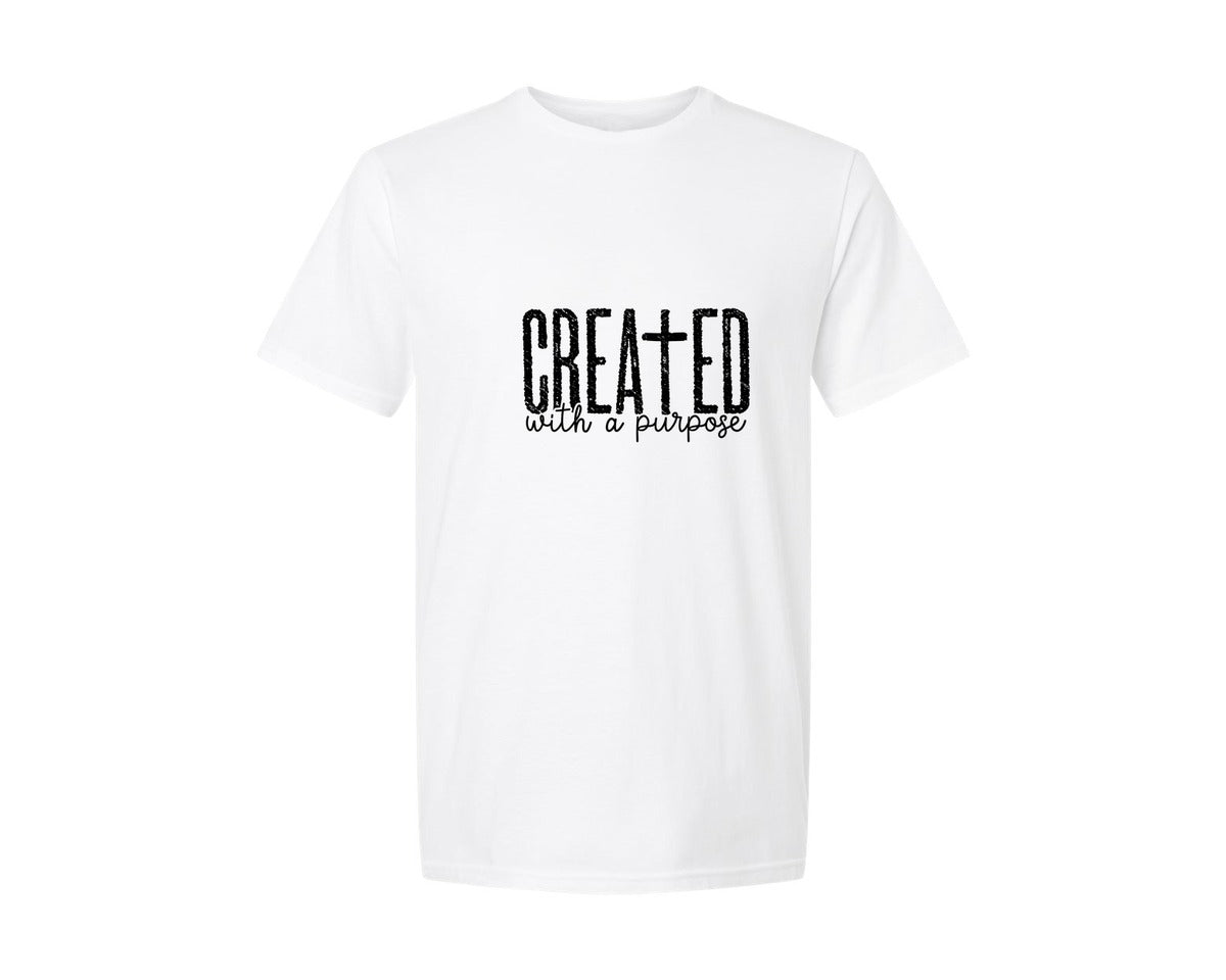 brand:Generic|color:White|Created With A Purpose Pngreligious Graphic T-Shirt
