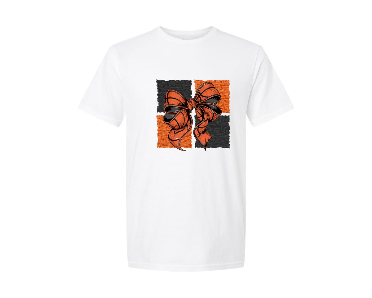 brand:Generic|color:White|Basketball Background Graphic T-Shirt
