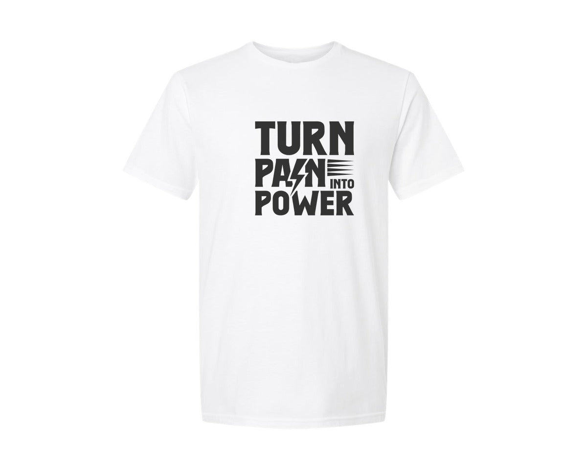brand:Generic|color:White|Gym Turn Pain Into Power T Shirt Design 2 Graphic T-Shirt