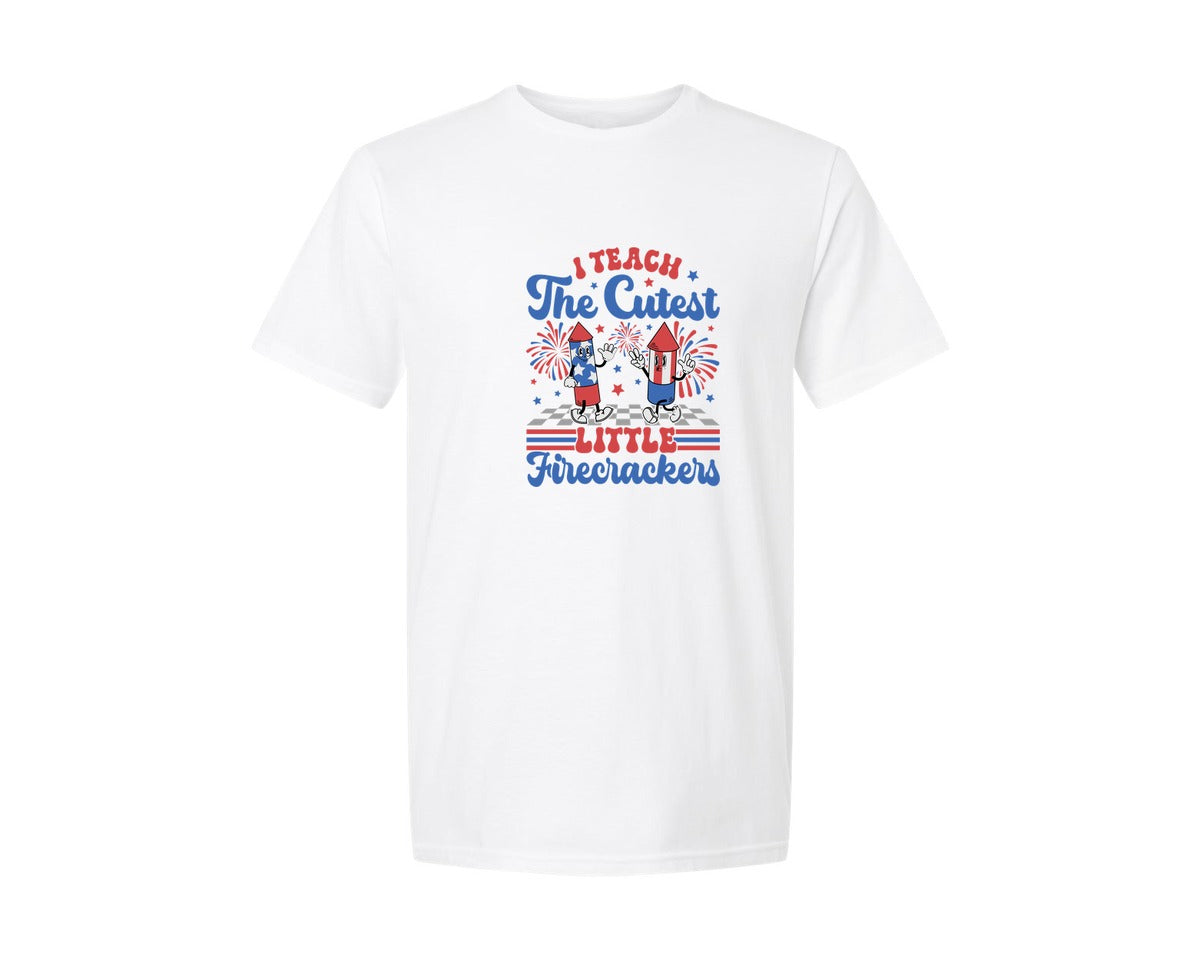 brand:Generic|color:White|I Teach The Cutest Firecrackers 2 Graphic T-Shirt