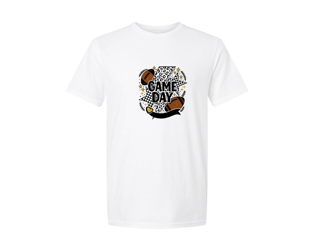 brand:Generic|color:White|Football Game Day 8 Graphic T-Shirt