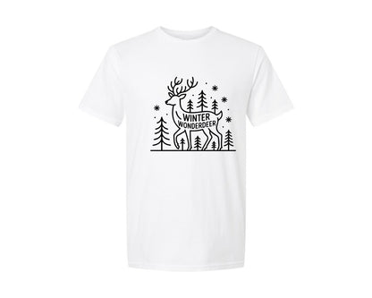 brand:Generic|color:White|Winter Wonderdeer Graphic T-Shirt