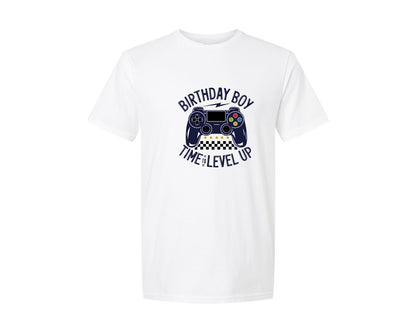 brand:Generic|color:White|Birthday Boy Time To Level Up 8 Graphic T-Shirt
