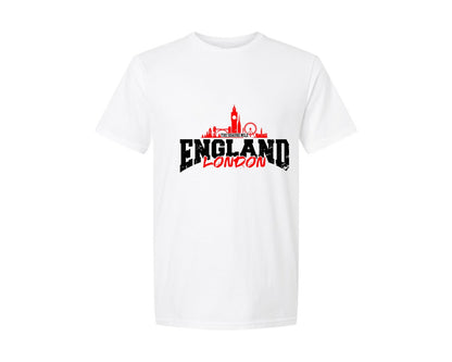brand:Generic|color:White|Distressed London England Shirt Graphic T-Shirt
