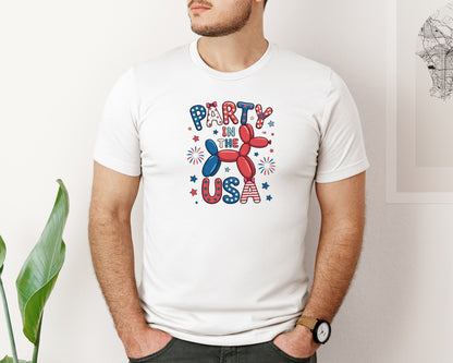 brand:Bella Canvas|color:White|Funny 4Th Of July Party In The Usa Graphic T-Shirt