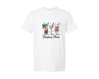 brand:Generic|color:White|Christmas Please Retro Festive Graphic T-Shirt