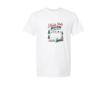 brand:Generic|color:White|North Pole Express Overnight Delivers Pn Graphic T-Shirt
