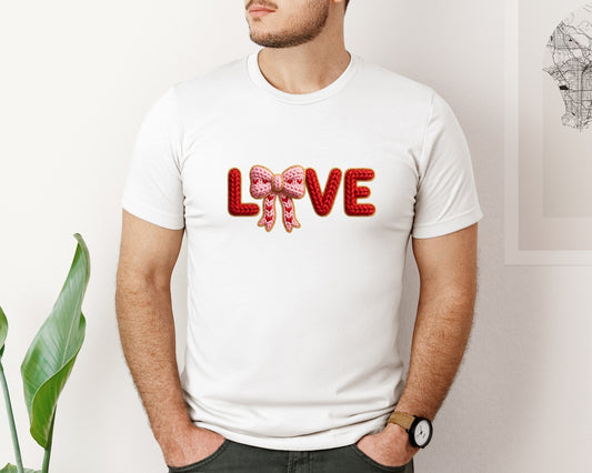 Valentines Day Love Crochet Graphic T-Shirt