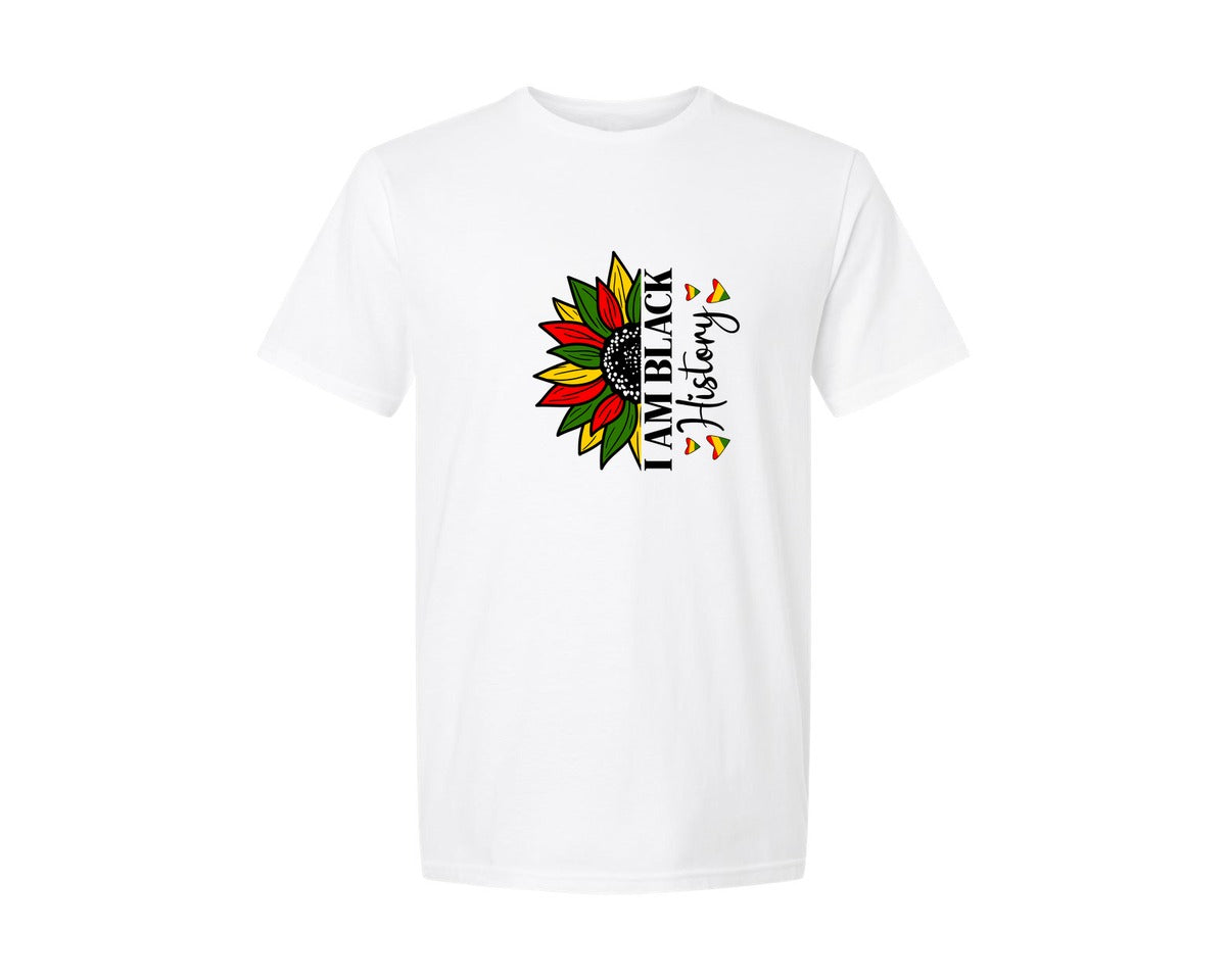 brand:Generic|color:White|African Pride I Am Black History Graphic T-Shirt
