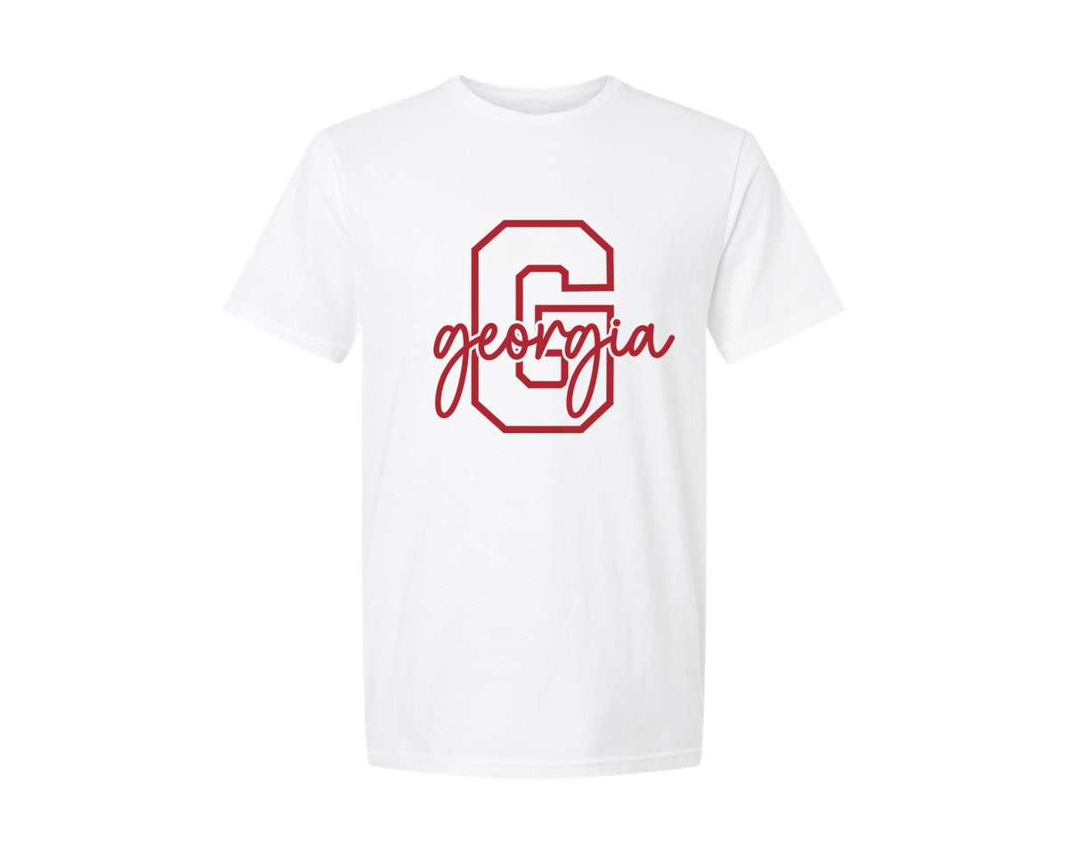 brand:Generic|color:White|Georgia Monogram 2 Graphic T-Shirt