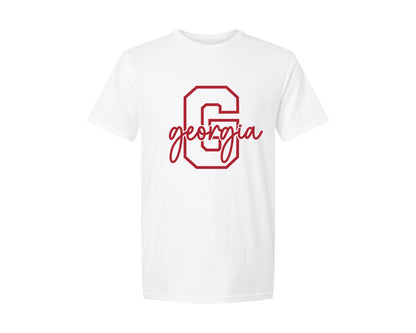 brand:Generic|color:White|Georgia Monogram 2 Graphic T-Shirt