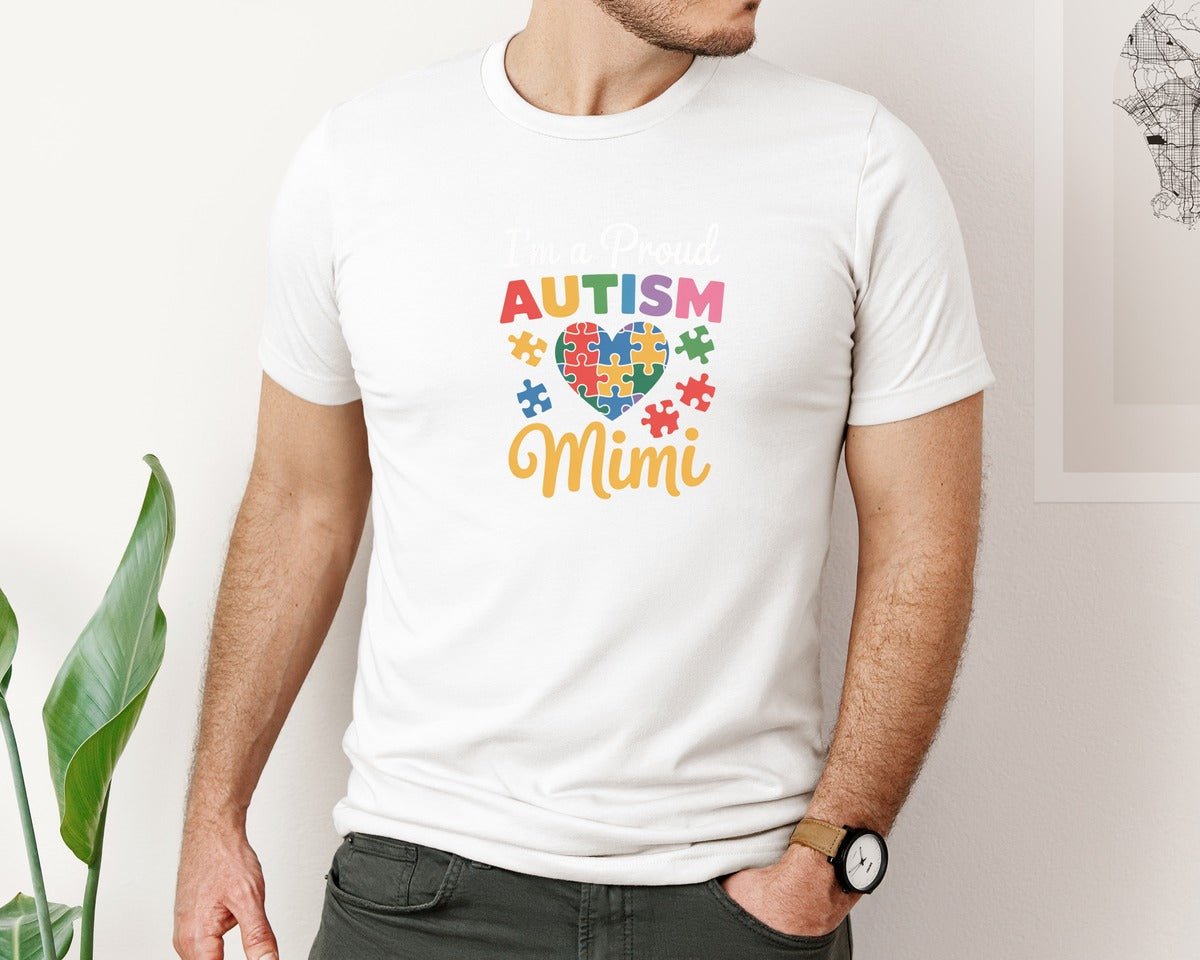 brand:Bella Canvas|color:White|Proud Autism Mimi Proud Autism Mimi Graphic T-Shirt