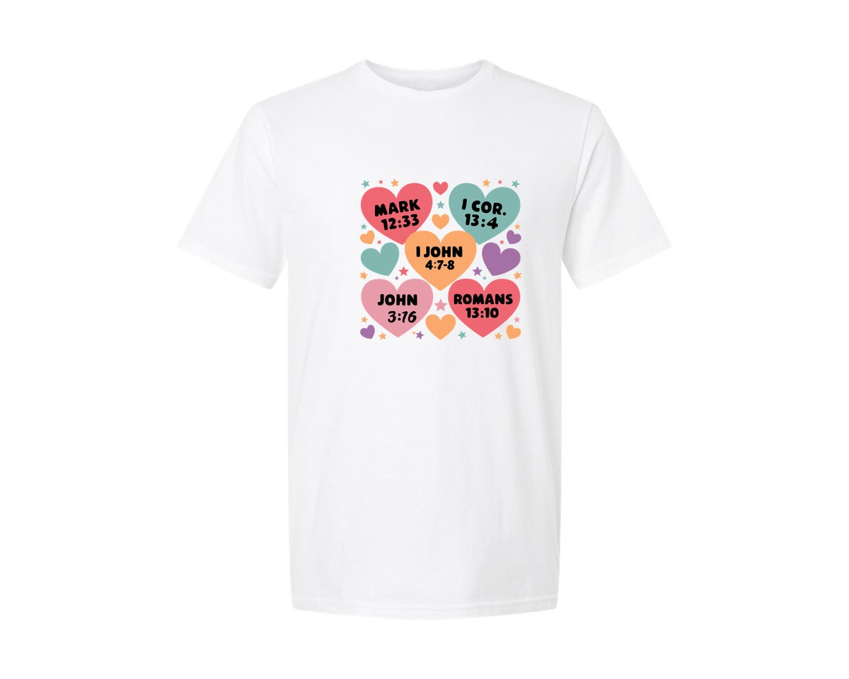 brand:Generic|color:White|Valentines Day Design Christian Graphic T-Shirt