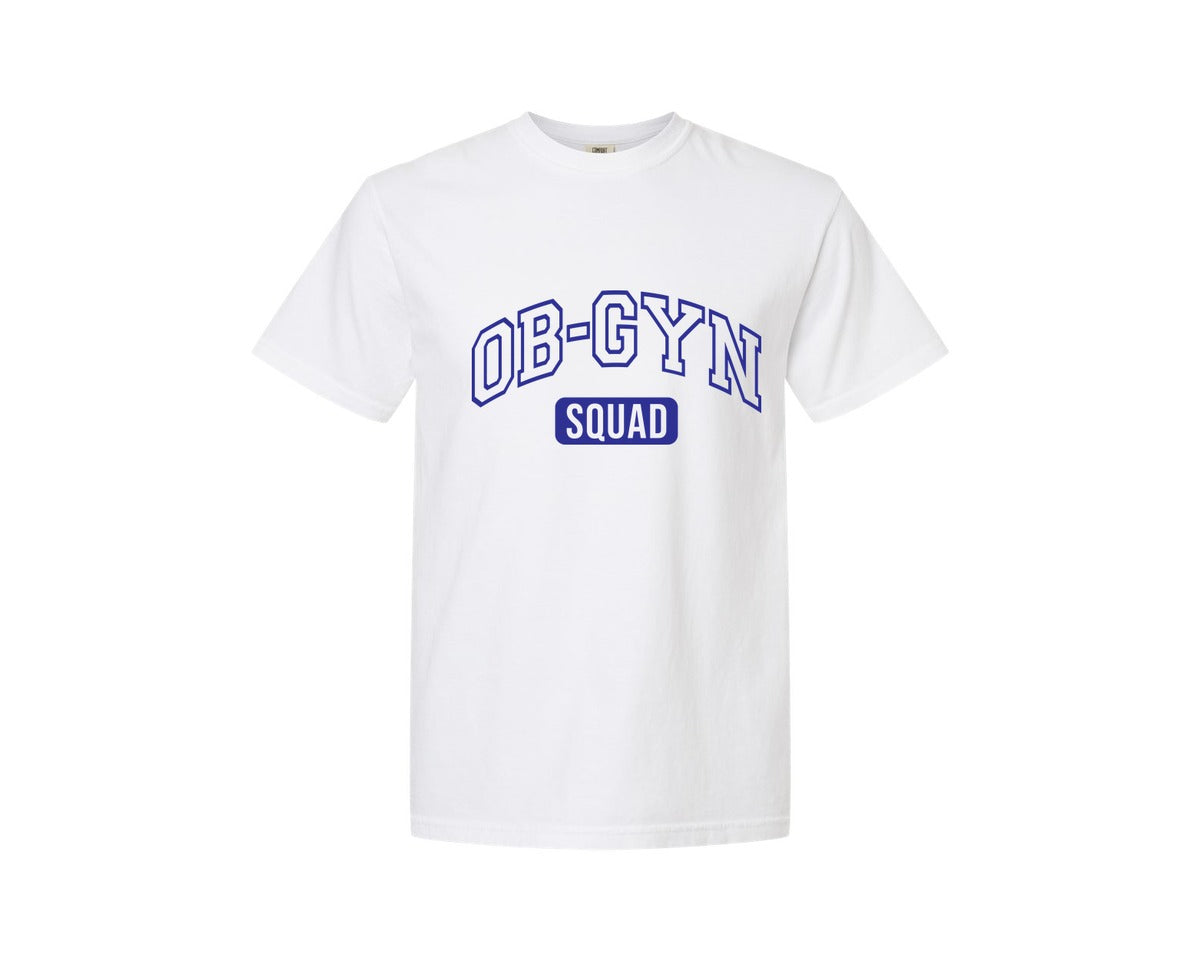 brand:Comfort Colors|color:White|Ob Gyn Onc Squad At Your Cervix Graphic T-Shirt