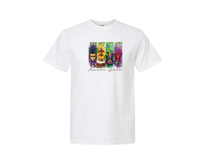brand:Comfort Colors|color:White|Mardi Gras Coquette 2 Graphic T-Shirt