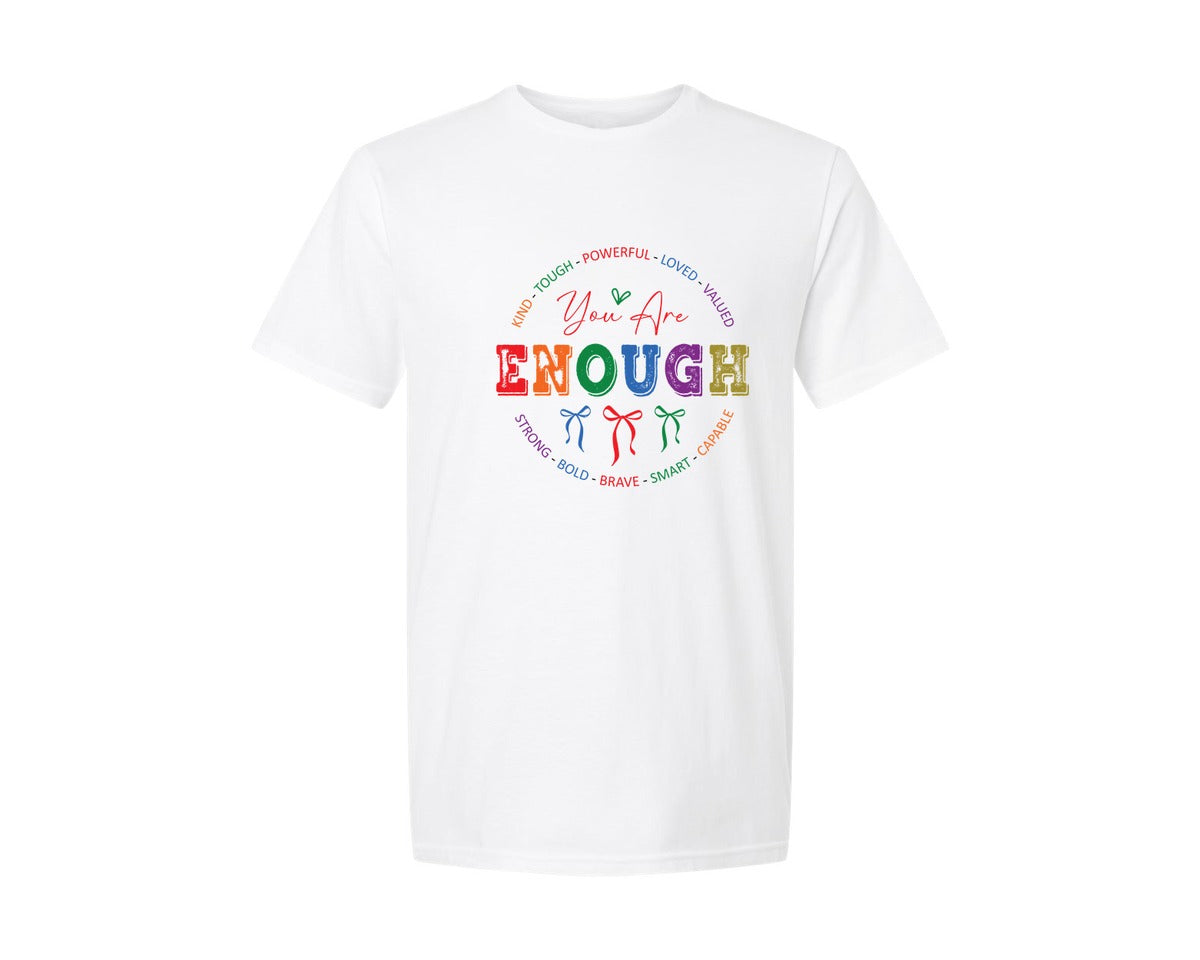 brand:Generic|color:White|You Are Enough Inspirational 3 Graphic T-Shirt