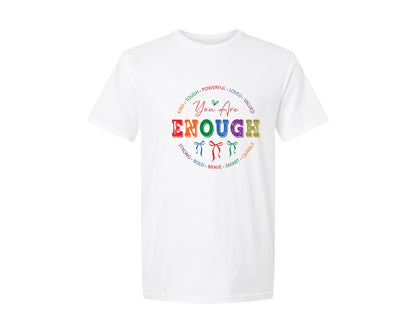 brand:Generic|color:White|You Are Enough Inspirational 3 Graphic T-Shirt