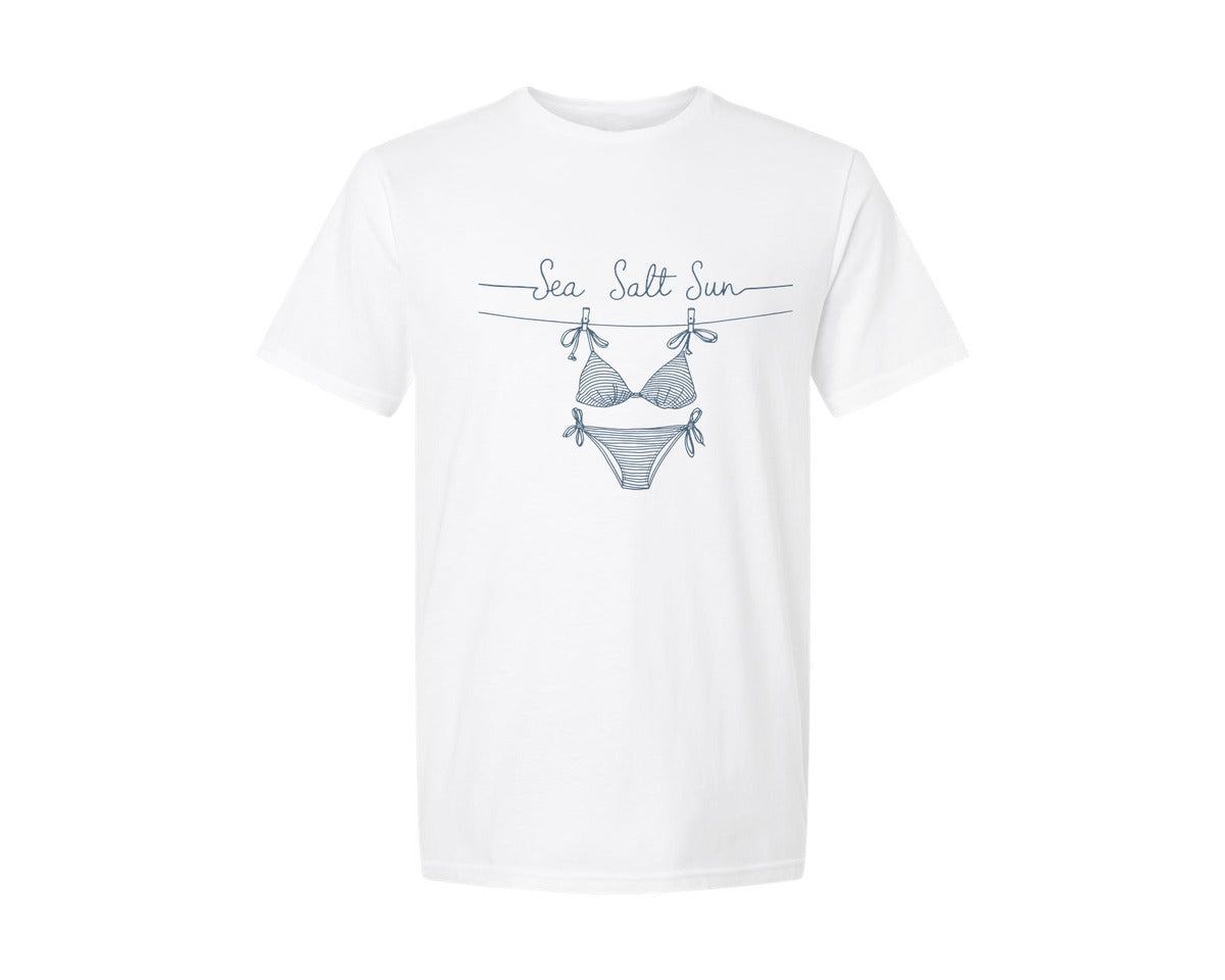 brand:Generic|color:White|Sea Salt Sun Bikini Coastal Summer Graphic T-Shirt