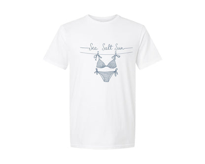 brand:Generic|color:White|Sea Salt Sun Bikini Coastal Summer Graphic T-Shirt
