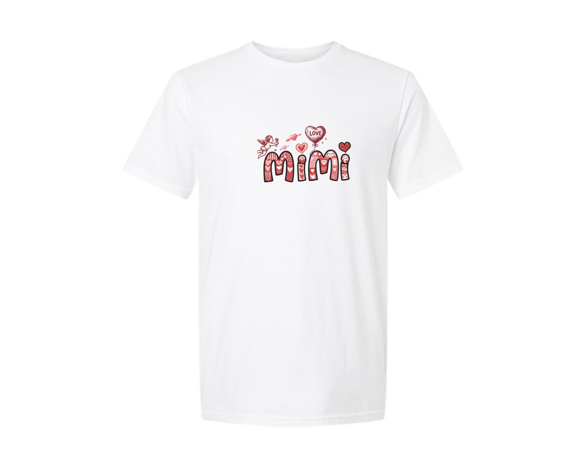 brand:Generic|color:White|Mimi Valentines Day Shirt Design Graphic T-Shirt