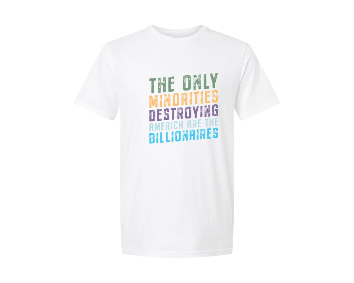 brand:Generic|color:White|The Only Minorities Destroying America F Graphic T-Shirt