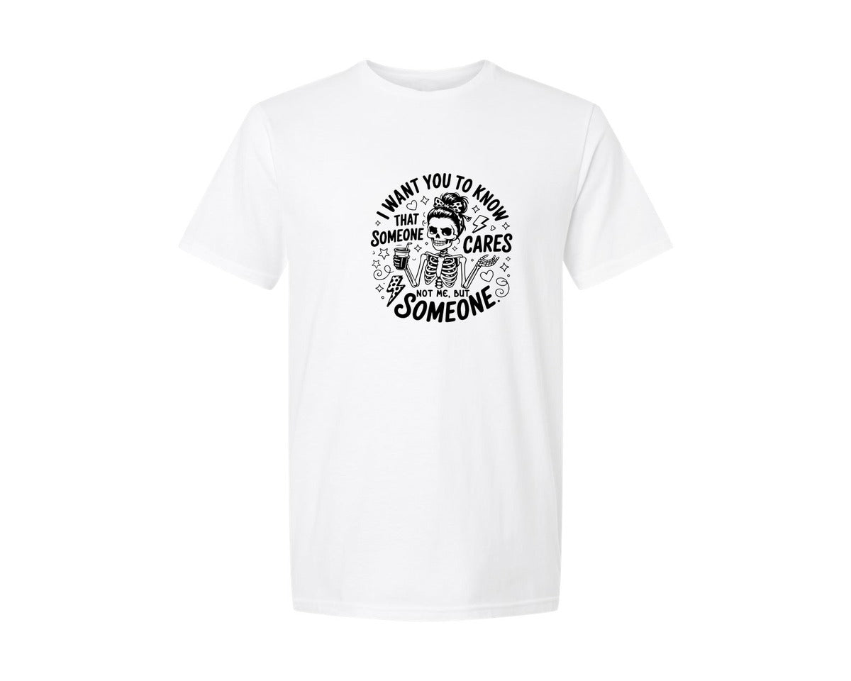 brand:Generic|color:White|Funny Women Skeleton Quote Graphic T-Shirt