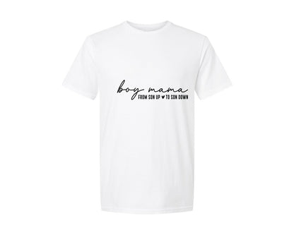 brand:Generic|color:White|Boy Mama From Son Up To Son Down 3 Graphic T-Shirt