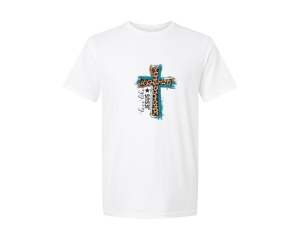 brand:Generic|color:White|Love Like Jesus Christian 3 Graphic T-Shirt