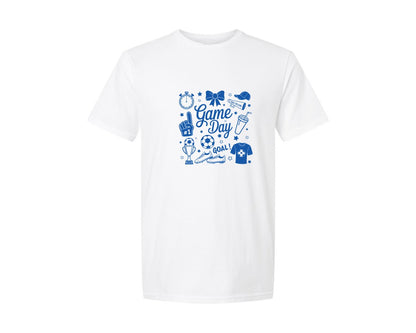 brand:Generic|color:White|Soccer Doodles Game Day Graphic T-Shirt
