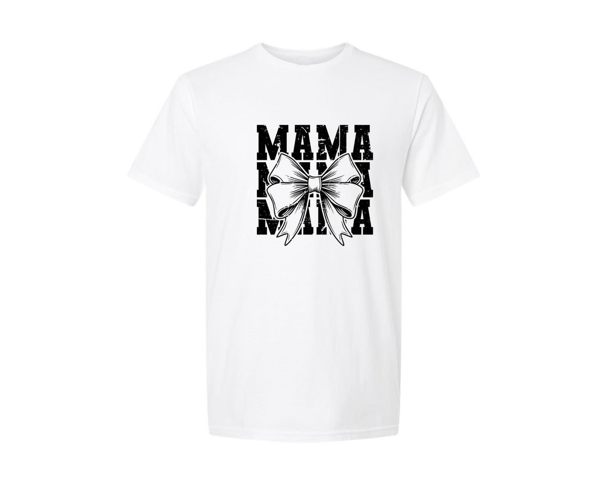 brand:Generic|color:White|Mama Mom Mama Coquette Graphic T-Shirt