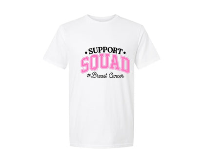 brand:Generic|color:White|Support Squad Breast Cancer Graphic T-Shirt