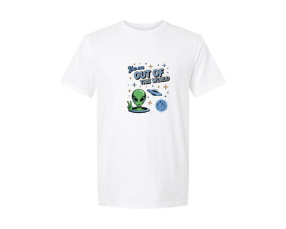 brand:Generic|color:White|Alien Peace Out Of This World Graphic T-Shirt