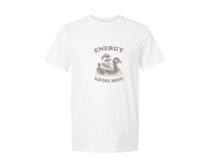 brand:Generic|color:White|Energy Saving Mode Sloth On Duck Float Graphic T-Shirt