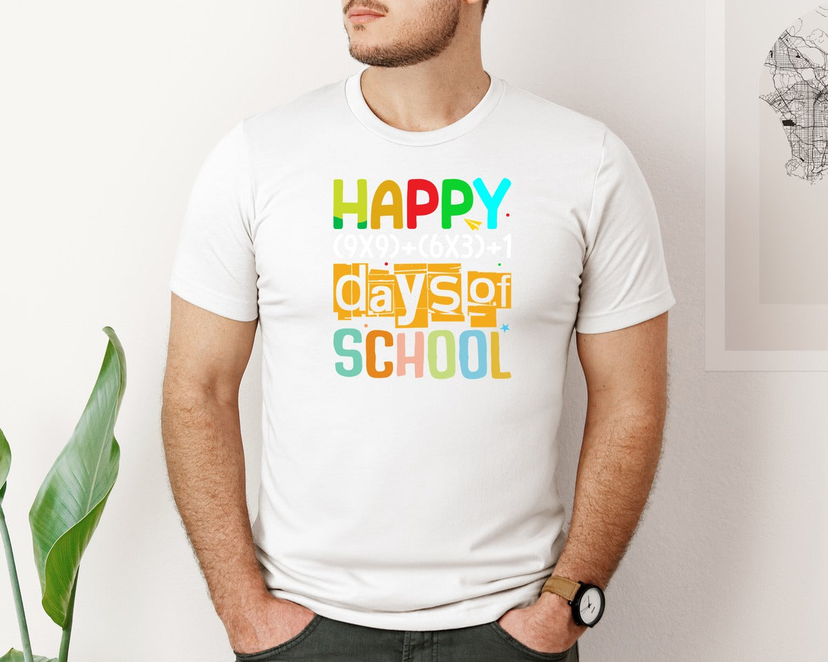 brand:Bella Canvas|color:White|100 Days Of School 236 Graphic T-Shirt