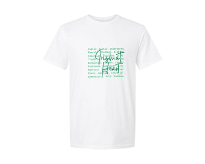 brand:Generic|color:White|Irish At Heart Words St Patricks Graphic T-Shirt