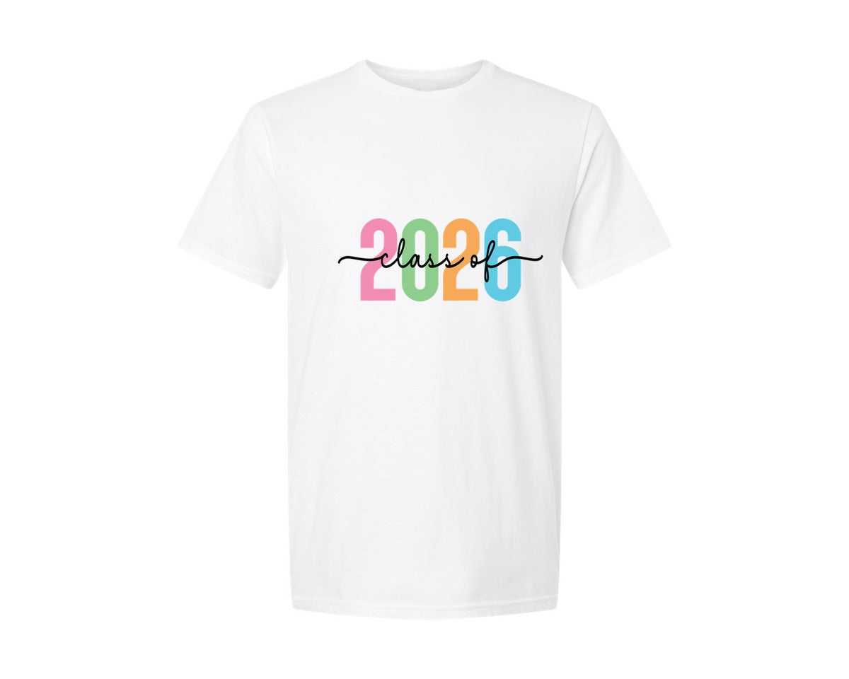 brand:Generic|color:White|Class Of 2026 Senior 2026 Graduation Graphic T-Shirt