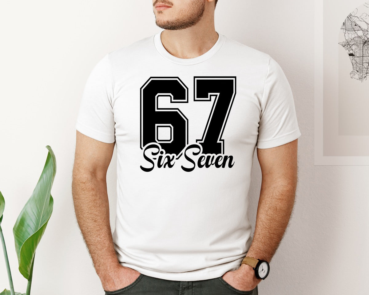 brand:Bella Canvas|color:White|67 Six Seven Graphic T-Shirt