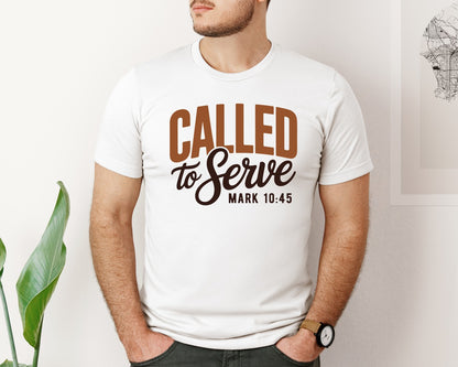 brand:Bella Canvas|color:White|Called To Serve Christian Jesus Graphic T-Shirt