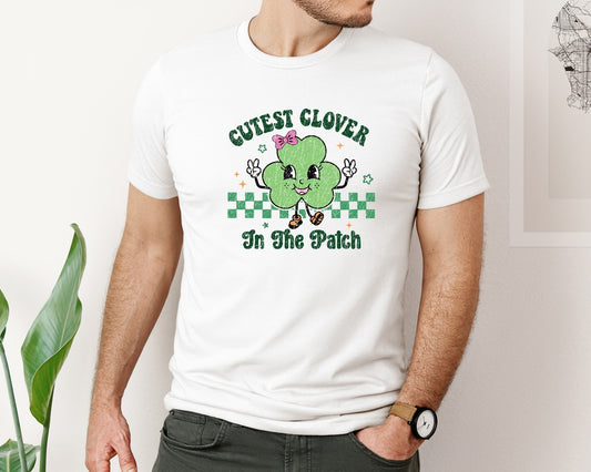 Girl St Patrick Day Kid Lucky Clover Graphic T-Shirt