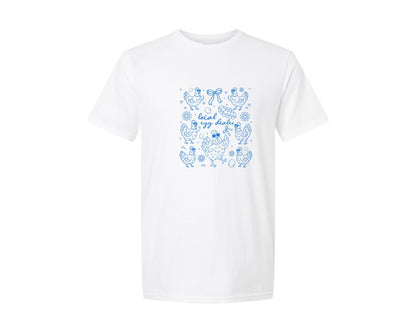 brand:Generic|color:White|Local Egg Dealer Chickendoodle Graphic T-Shirt