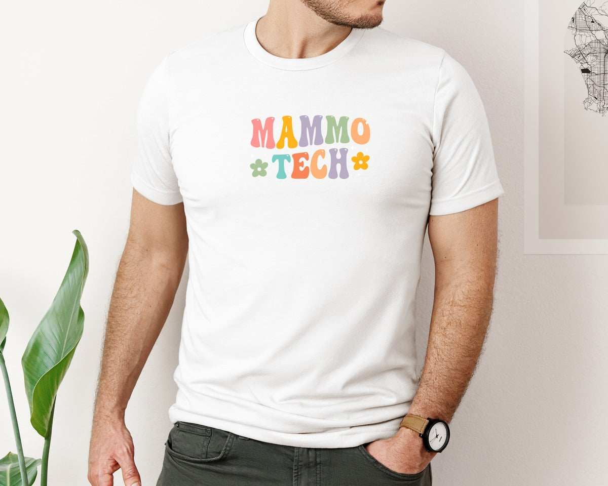 brand:Bella Canvas|color:White|Mammo Tech Graphic T-Shirt