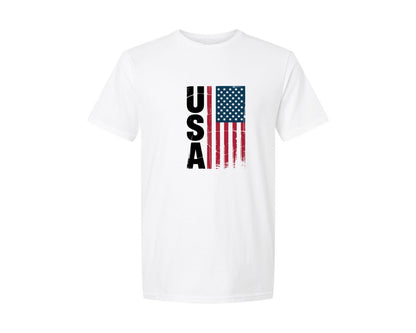 brand:Generic|color:White|Distressed Usa Flag Patriotic Graphic T-Shirt