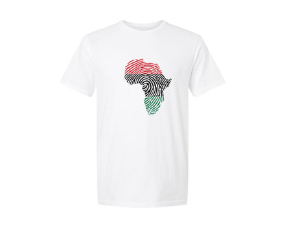 brand:Generic|color:White|Africa Flag Map Thumb Print Graphic T-Shirt
