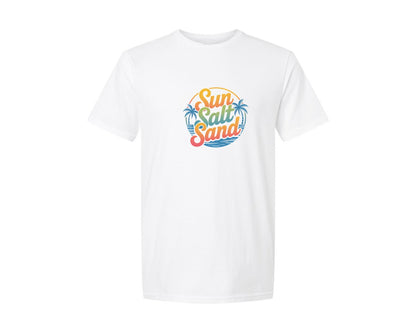 brand:Generic|color:White|Sun Salt Sand Tropical Beach Graphic T-Shirt