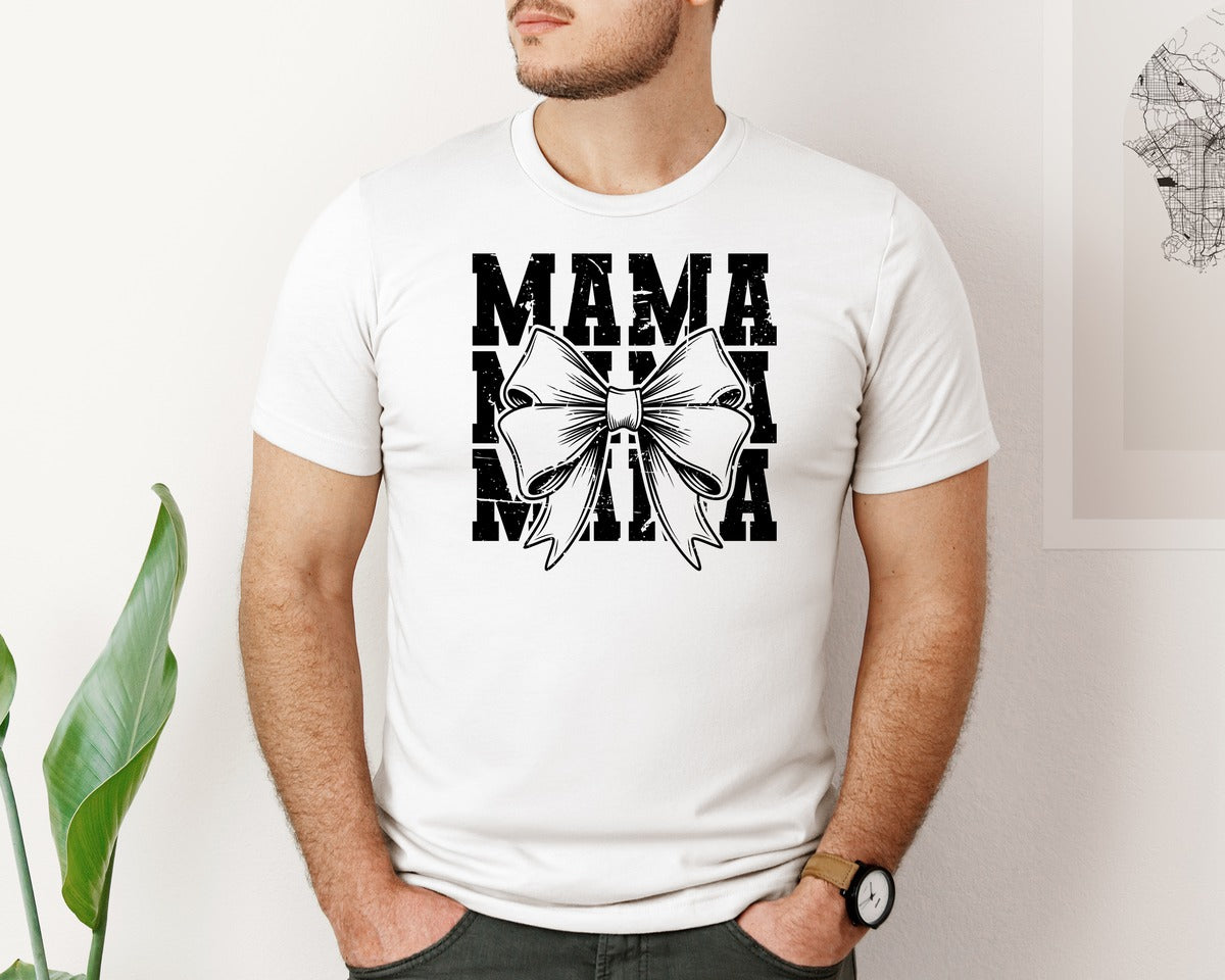 brand:Bella Canvas|color:White|Mama Mom Mama Coquette Graphic T-Shirt