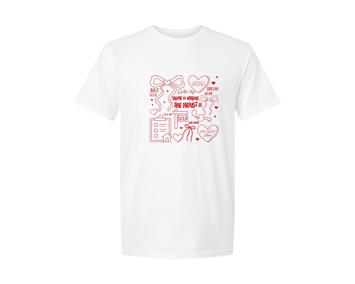 brand:Generic|color:White|Comfort Colors Valentines Day Realtor Pn Graphic T-Shirt