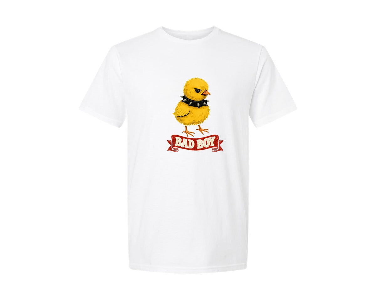 brand:Generic|color:White|Bad Boy Bad Chick Funny Chick Graphic T-Shirt