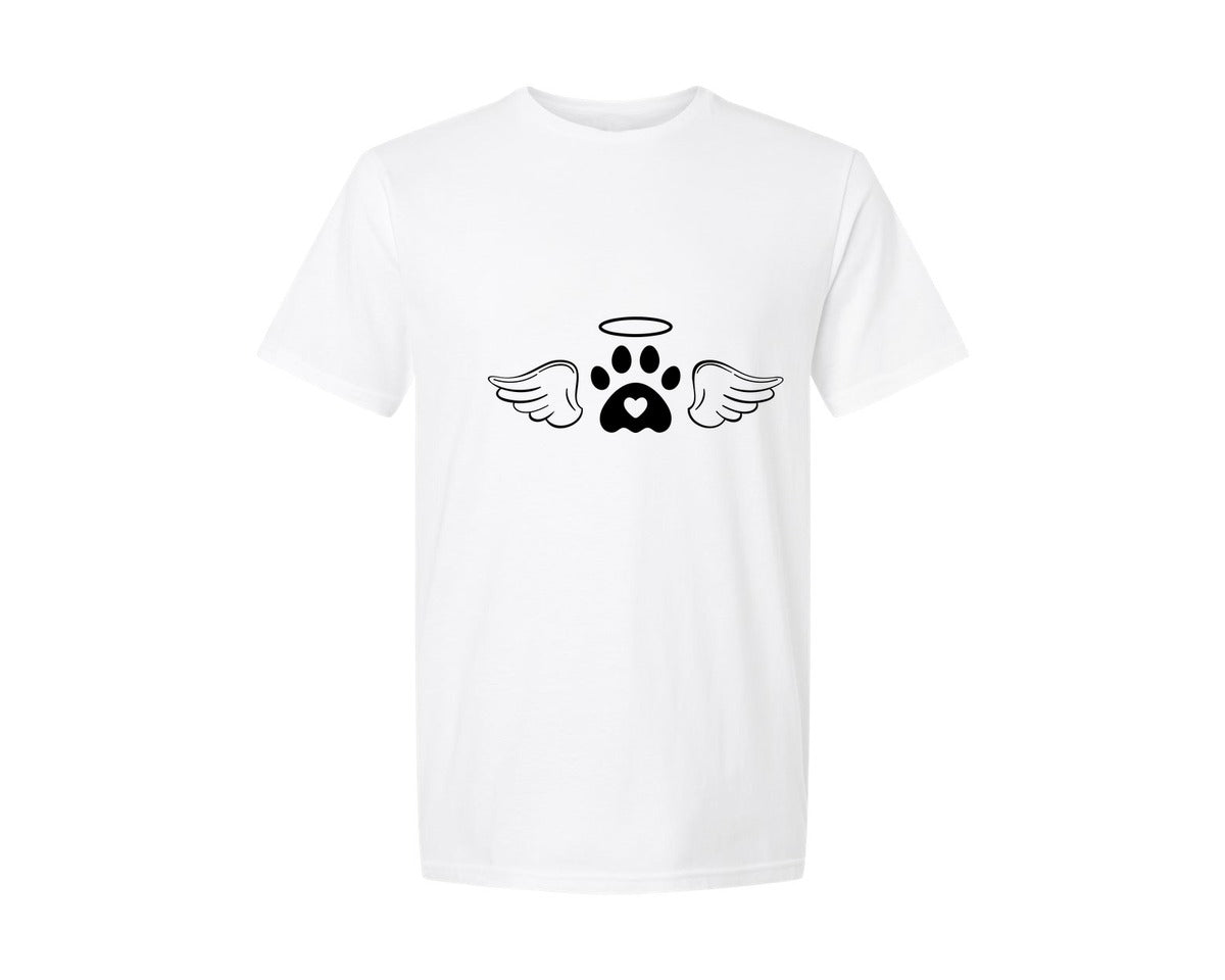 brand:Generic|color:White|Dog Angel Wings Memorial Graphic T-Shirt