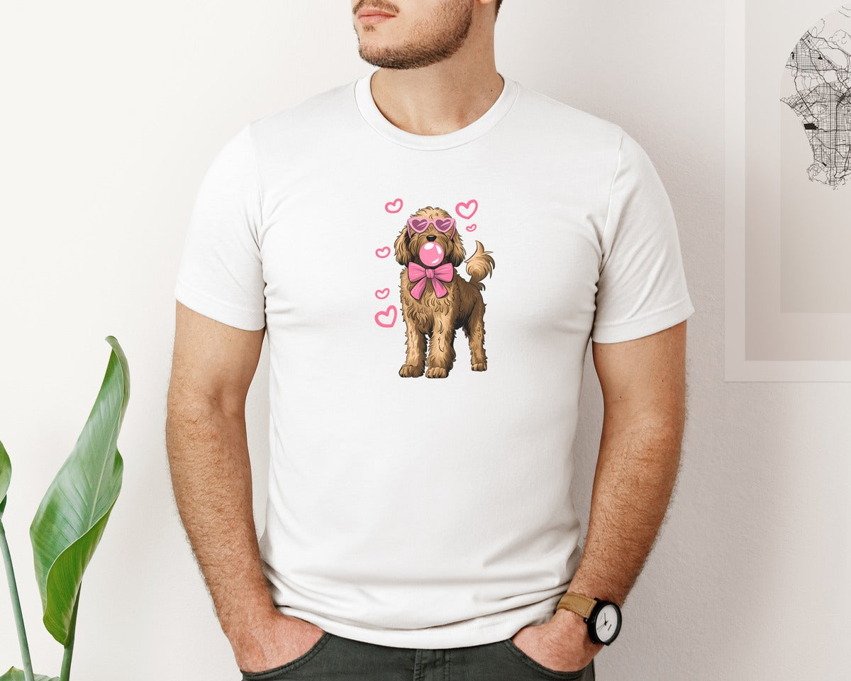 brand:Bella Canvas|color:White|Bubblegum Dog Valentine 2 Graphic T-Shirt